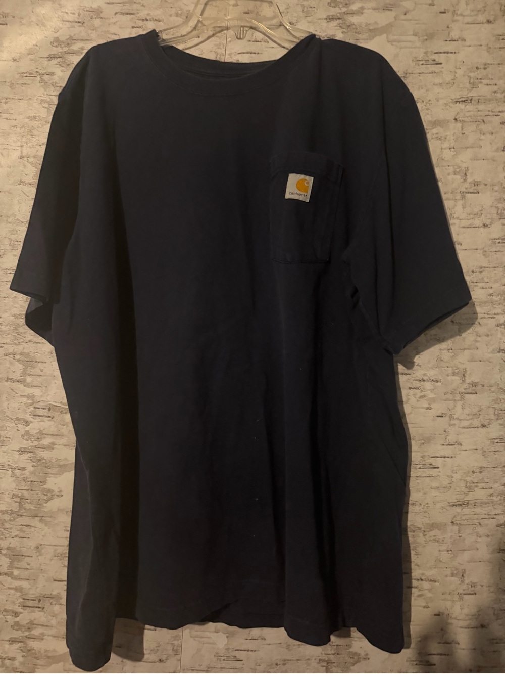 Carhartt Navy Short-Sleeve Pocket Tee with Logo Patch